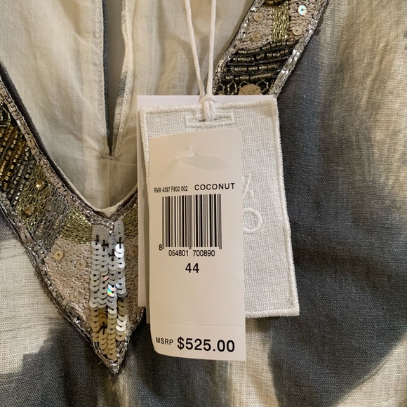 120 Lino Linen Dress with Embellished Neckline - Picture 5 of 6